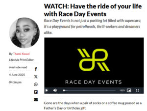 THE CITIZEN: Have the ride of your life with Race Day Events" by Thami Kwazi